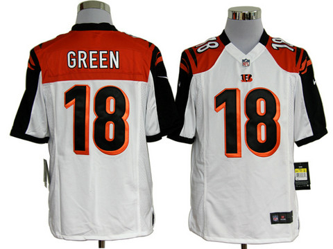 NFL Cincinnati Bengals 18 Wide Receiver Green Nike white Game Nike Nfl jersey